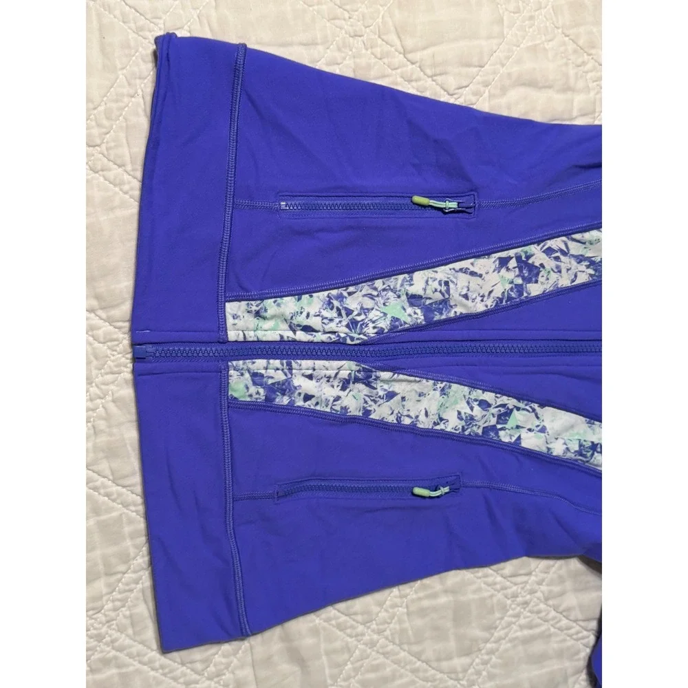 Ivivva Lululemon Girls Purple Geometric Print Full Zip Athletic Jacket Size 12